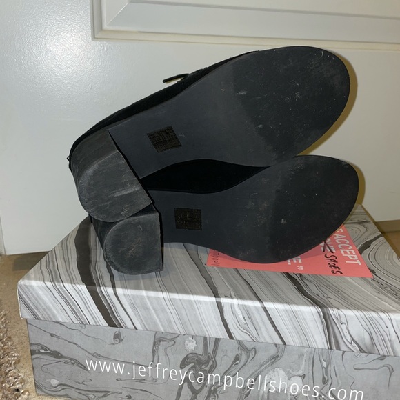 Jeffrey Campbell Cors Black Suede Peep Toe - Picture 3 of 8